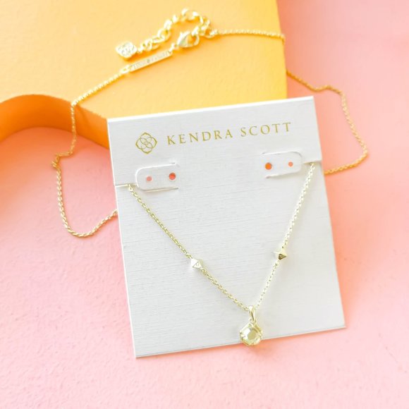 Kendra Scott - Nola Dichroic Glass Gold Pendant Necklace - Picture 2 of 3